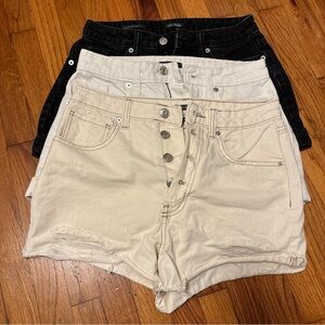 Bundle of 3 Wild Fable Black and Cream Jean Shorts